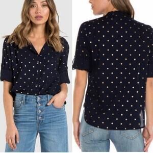 Bella Dahl Capri Button Down Indigo/Gold